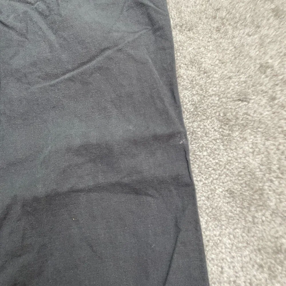 Onia Linen Blend Pants Womens Medium Dark Gray Drawstring Casual Outdoor 34x30.5